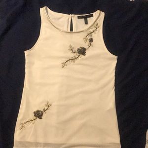 Bone white delicate  embroidered